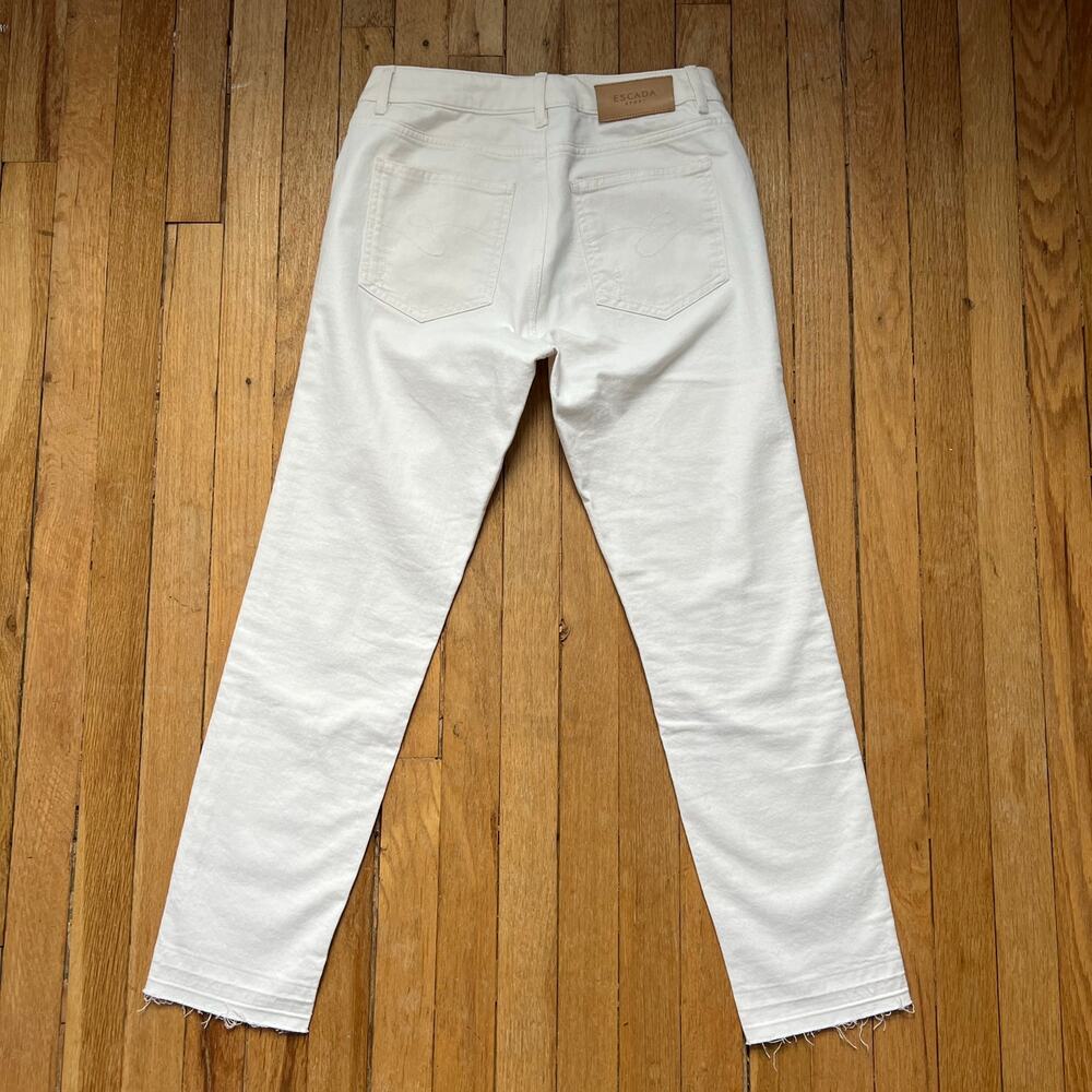 Escada Sport Cropped Skinny Jeans Off White Stretch Mid-Rise Women's Size 40 30" - Picture 2 of 9